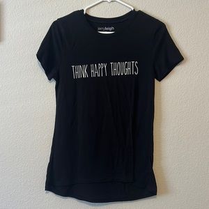 Think happy thoughts black T-shirt